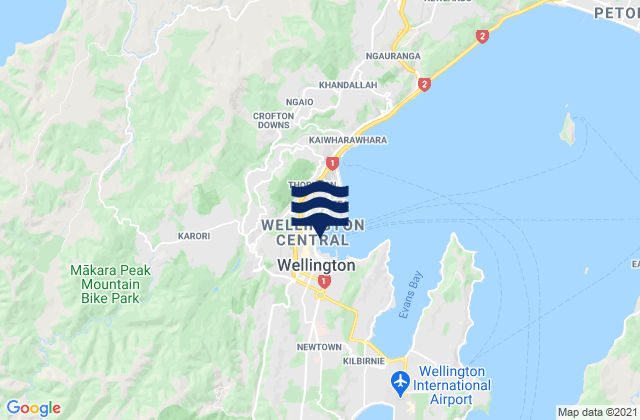 Karte der Gezeiten Kelburn, New Zealand