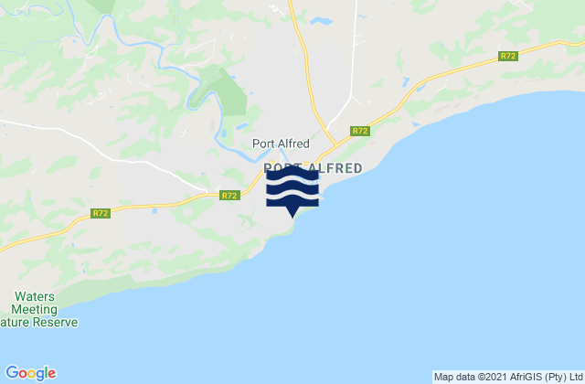 Karte der Gezeiten Kellys Beach, South Africa