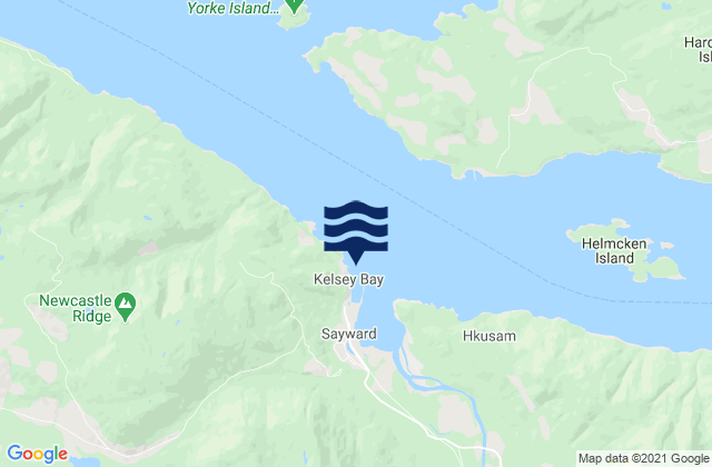 Karte der Gezeiten Kelsey Bay, Canada