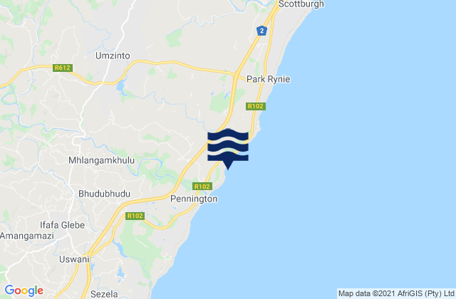 Karte der Gezeiten Kelso (Happy Wanderers), South Africa