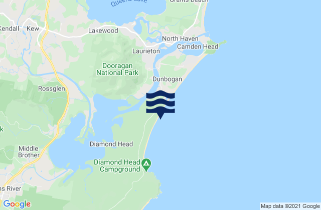 Karte der Gezeiten Kendall, Australia