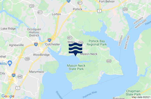 Karte der Gezeiten Kenilworth Aquatic Garden, United States