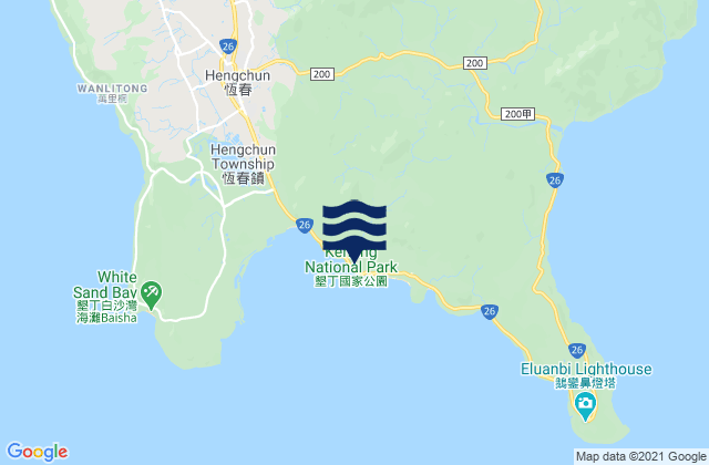 Karte der Gezeiten Kenting, Taiwan
