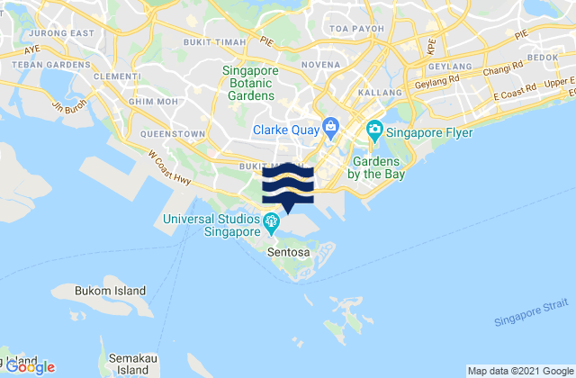 Karte der Gezeiten Keppel Harbour, Singapore