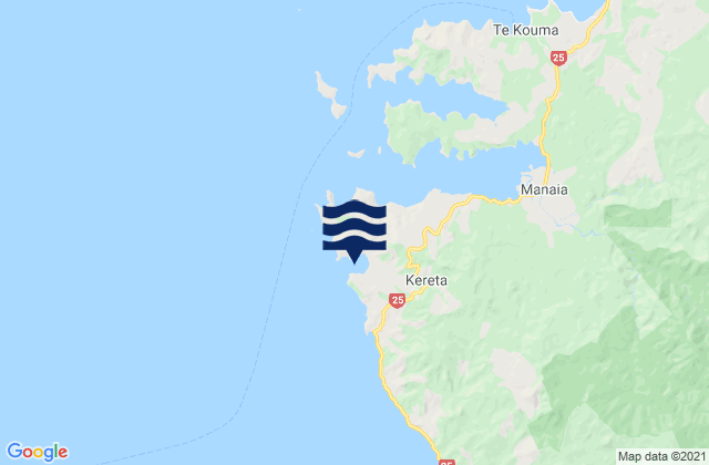 Karte der Gezeiten Kereta Bay, New Zealand