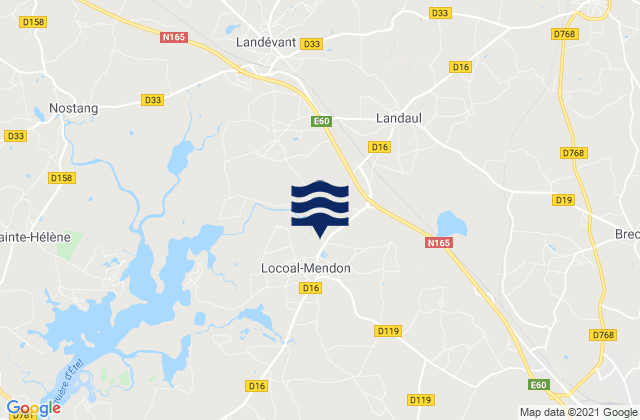 Karte der Gezeiten Kerhillio, France