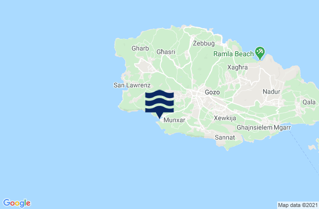 Karte der Gezeiten Kerċem, Malta
