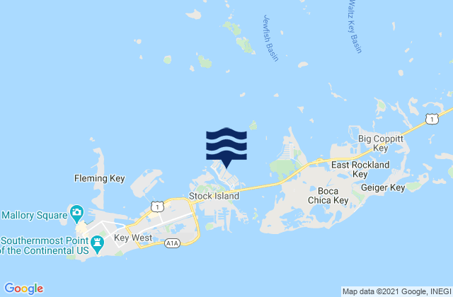 Karte der Gezeiten Key Haven - Stock Island Channel, United States