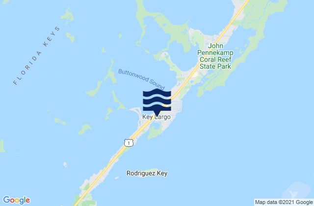 Karte der Gezeiten Key Largo, United States