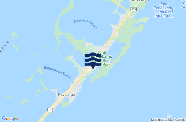 Karte der Gezeiten Key Largo South Sound Key Largo, United States