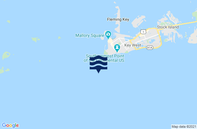 Karte der Gezeiten Key West Channel Cut-A Cut-B Turn, United States