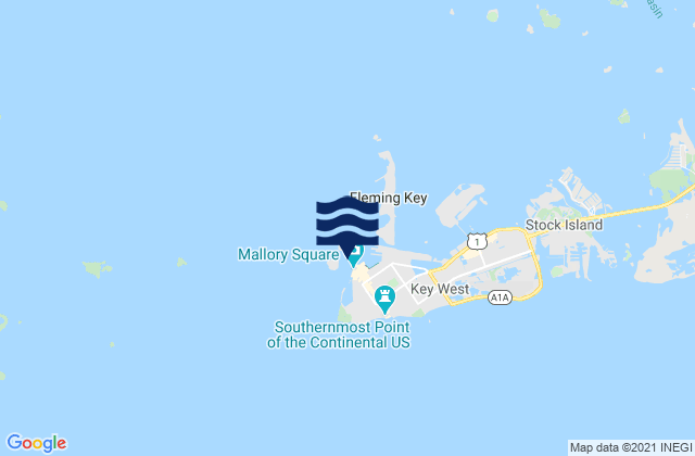 Karte der Gezeiten Key West Harbor Range channel, United States