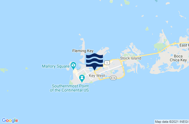 Karte der Gezeiten Key West, United States