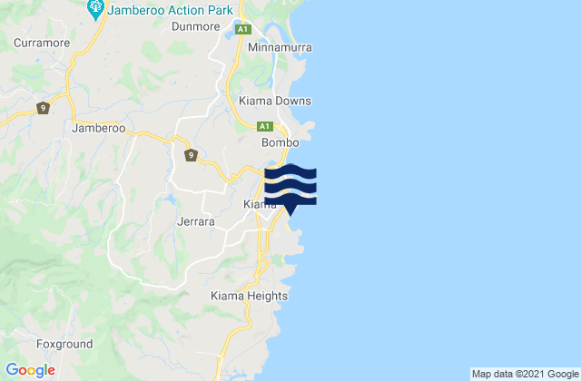 Karte der Gezeiten Kiama, Australia