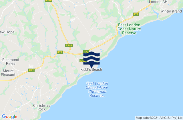 Karte der Gezeiten Kidd's Beach, South Africa