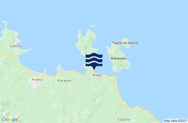 Karte der Gezeiten Kieta, Papua New Guinea