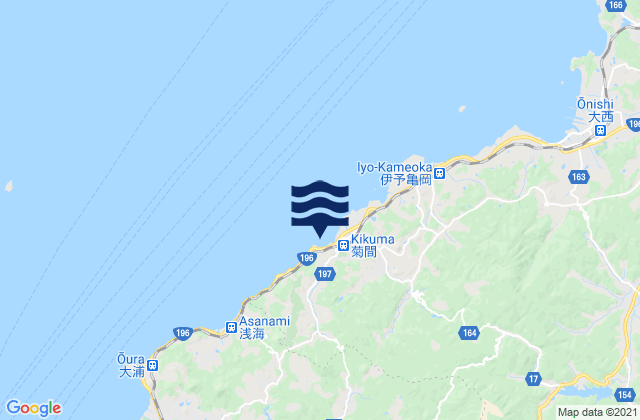 Karte der Gezeiten Kikuma, Japan