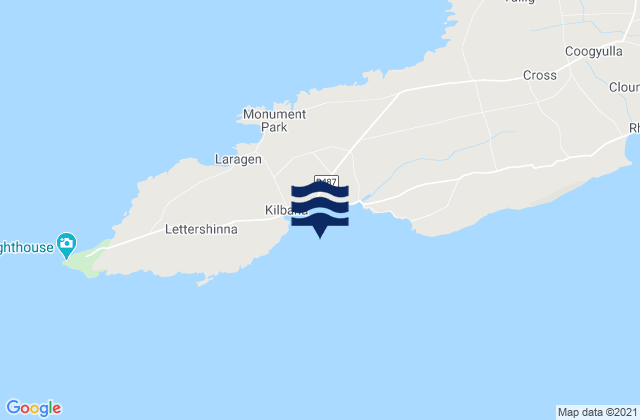 Karte der Gezeiten Kilbaha Bay, Ireland
