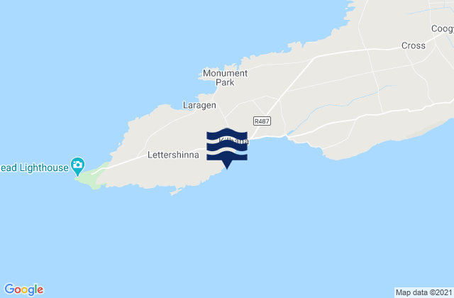 Karte der Gezeiten Kilbaha Bay, Ireland