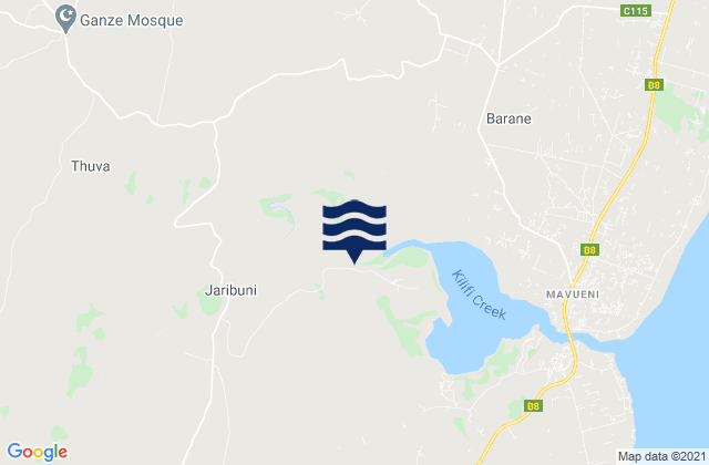 Karte der Gezeiten Kilifi, Kenya