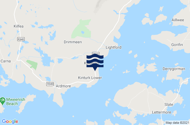 Karte der Gezeiten Kilkieran Cove, Ireland