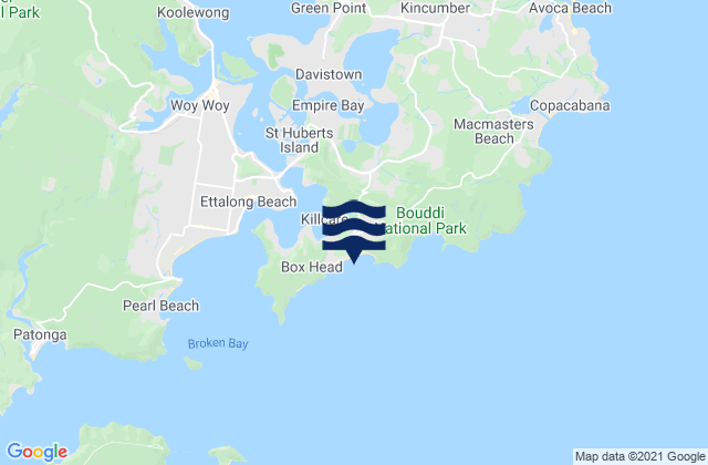 Karte der Gezeiten Killcare Beach, Australia