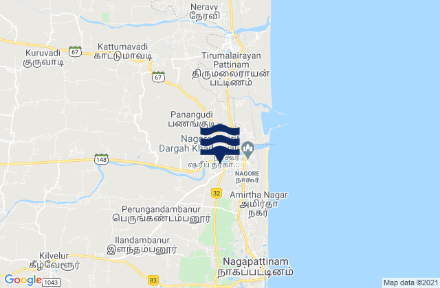 Karte der Gezeiten Kilvelur, India
