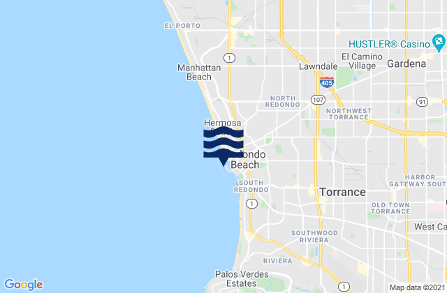 Karte der Gezeiten King Harbor Santa Monica Bay, United States