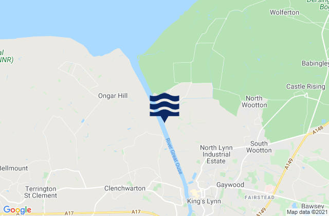 Karte der Gezeiten King's Lynn, United Kingdom