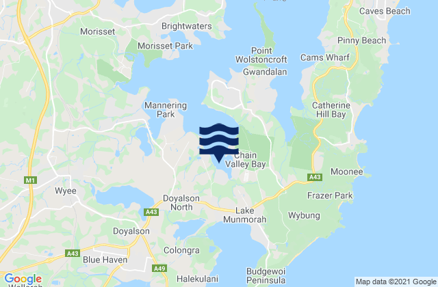 Karte der Gezeiten Kingfisher Shores, Australia
