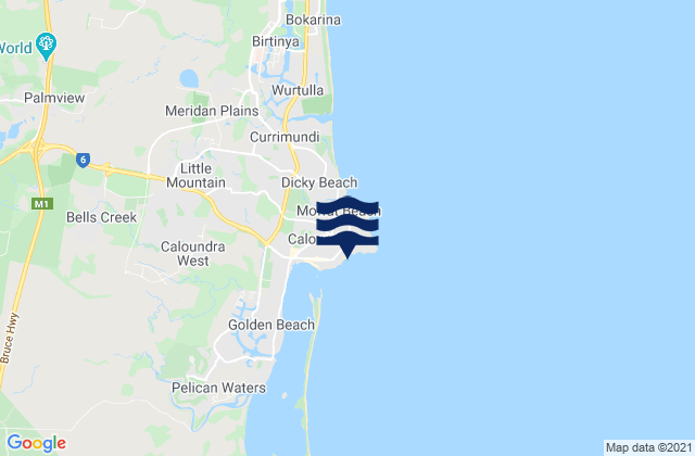Karte der Gezeiten Kings Beach, Australia