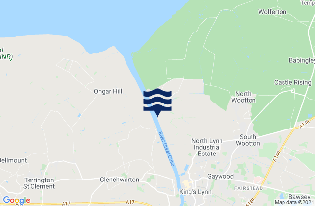 Karte der Gezeiten Kings Lynn, United Kingdom