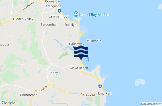 Karte der Gezeiten Kinka Beach, Australia