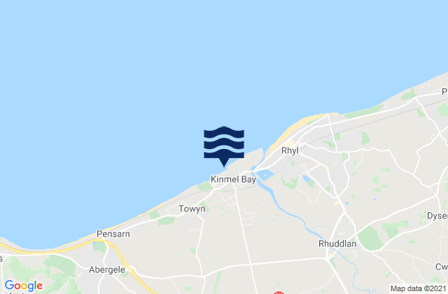 Karte der Gezeiten Kinmel Bay Beach, United Kingdom