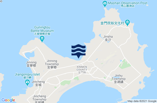 Karte der Gezeiten Kinmen County, Taiwan