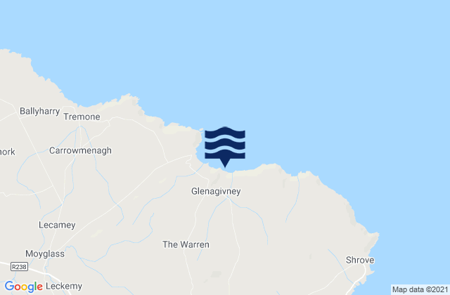 Karte der Gezeiten Kinnagoe Bay, Ireland