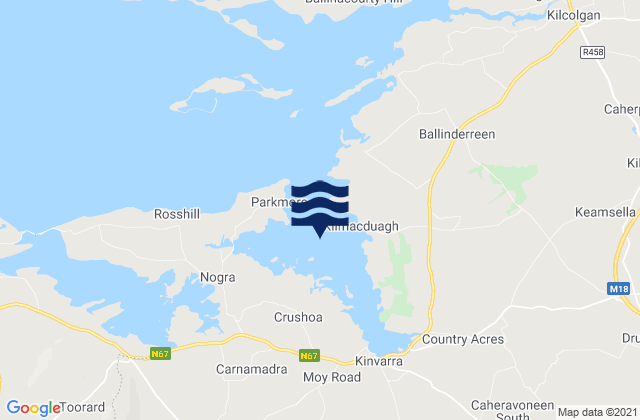 Karte der Gezeiten Kinvarra Bay, Ireland