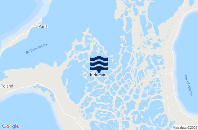 Karte der Gezeiten Kiritiamati (Christmas) Island, Line Islands (2), Kiribati