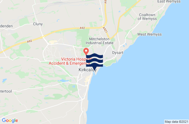 Karte der Gezeiten Kirkcaldy Harbour, United Kingdom