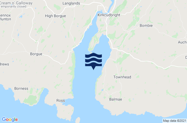 Karte der Gezeiten Kirkcudbright Bay, United Kingdom