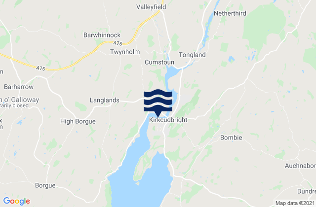 Karte der Gezeiten Kirkcudbright, United Kingdom