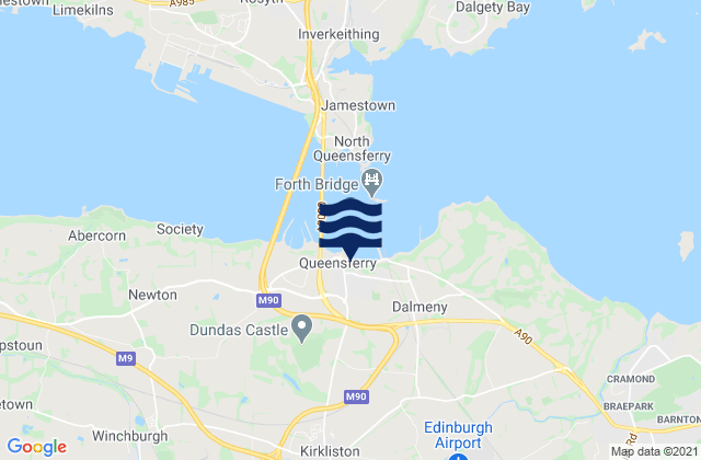 Karte der Gezeiten Kirkliston, United Kingdom