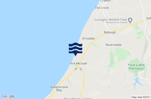 Karte der Gezeiten Kirkmichael, Isle of Man