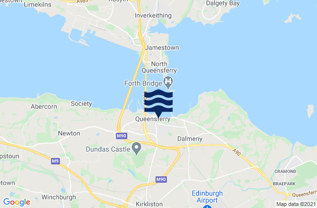 Karte der Gezeiten Kirknewton, United Kingdom