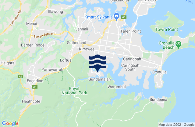 Karte der Gezeiten Kirrawee, Australia