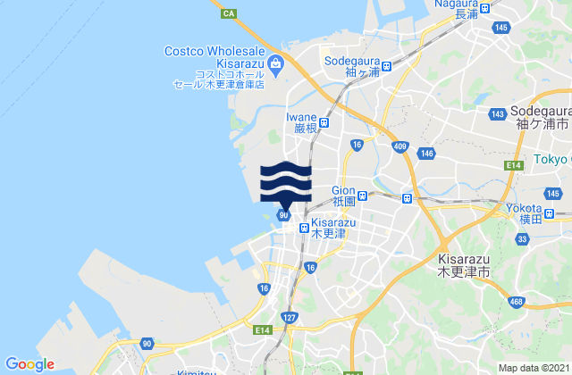 Karte der Gezeiten Kisarazu, Japan