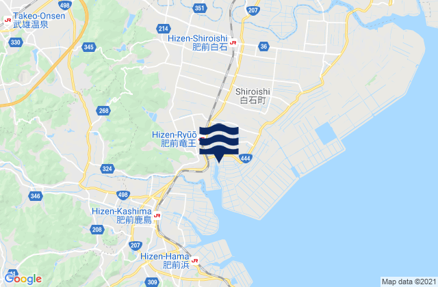Karte der Gezeiten Kishima-gun, Japan