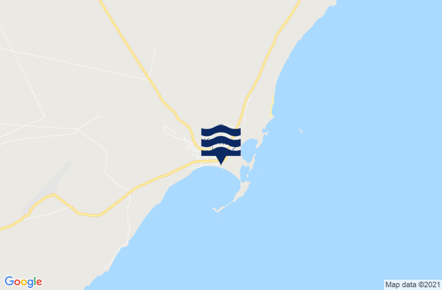 Karte der Gezeiten Kismayu, Somalia