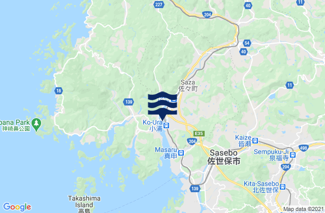 Karte der Gezeiten Kitamatsuura-gun, Japan
