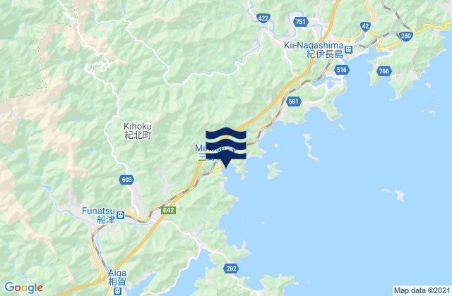 Karte der Gezeiten Kitamuro-gun, Japan
